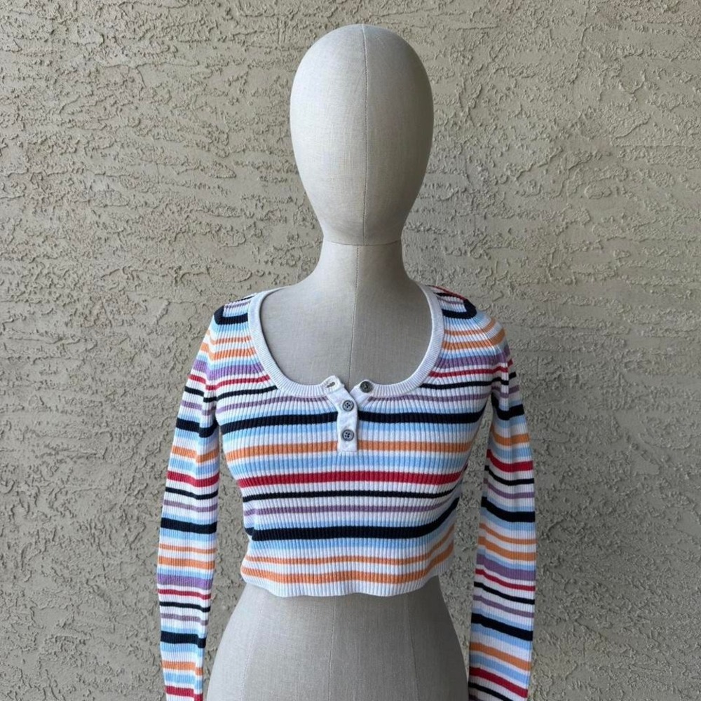 AMERICAN EAGLE MULTI COLOUR KNIT LONGSLEEVE TOP